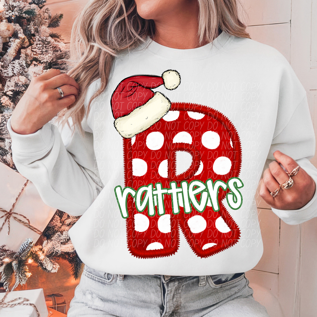 R Rattlers Christmas Faux Embroidery (CITY) 66357 DTF transfer