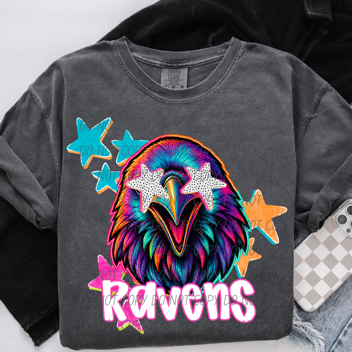 ravens pop art with stars (CITY) DTF Transfer