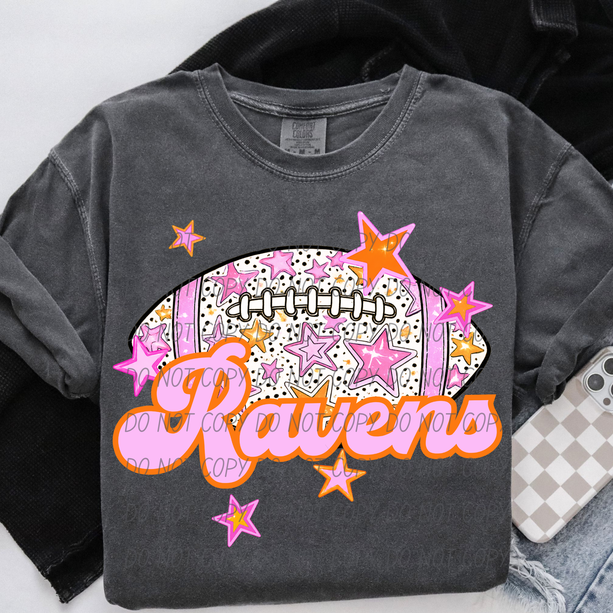 Ravens pink football (city) DTF transfer