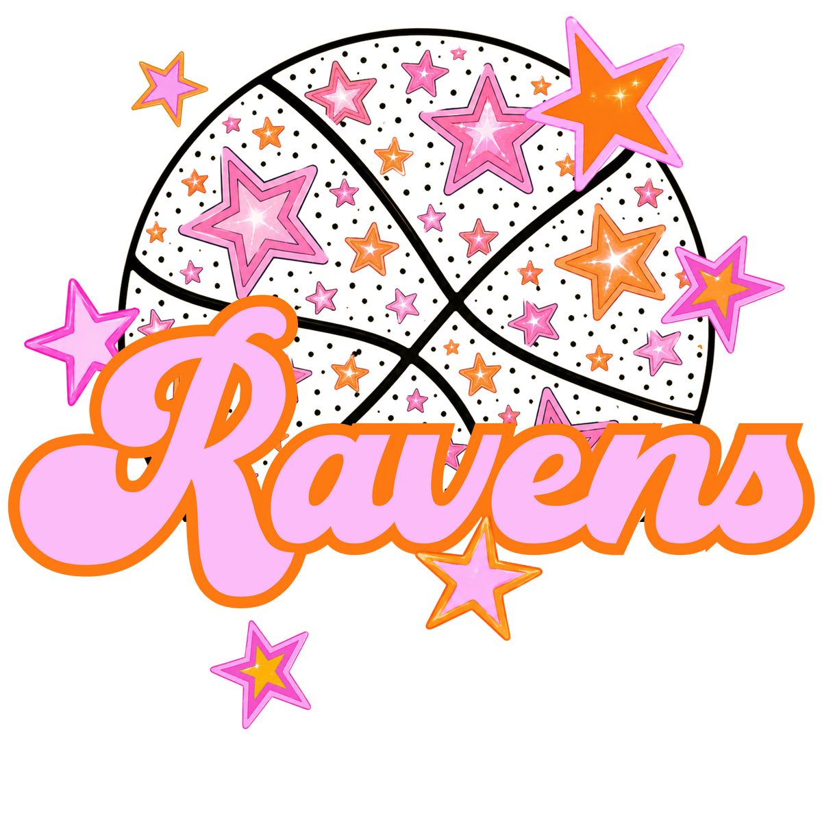 ravens pink basketball (city) DTF transfer