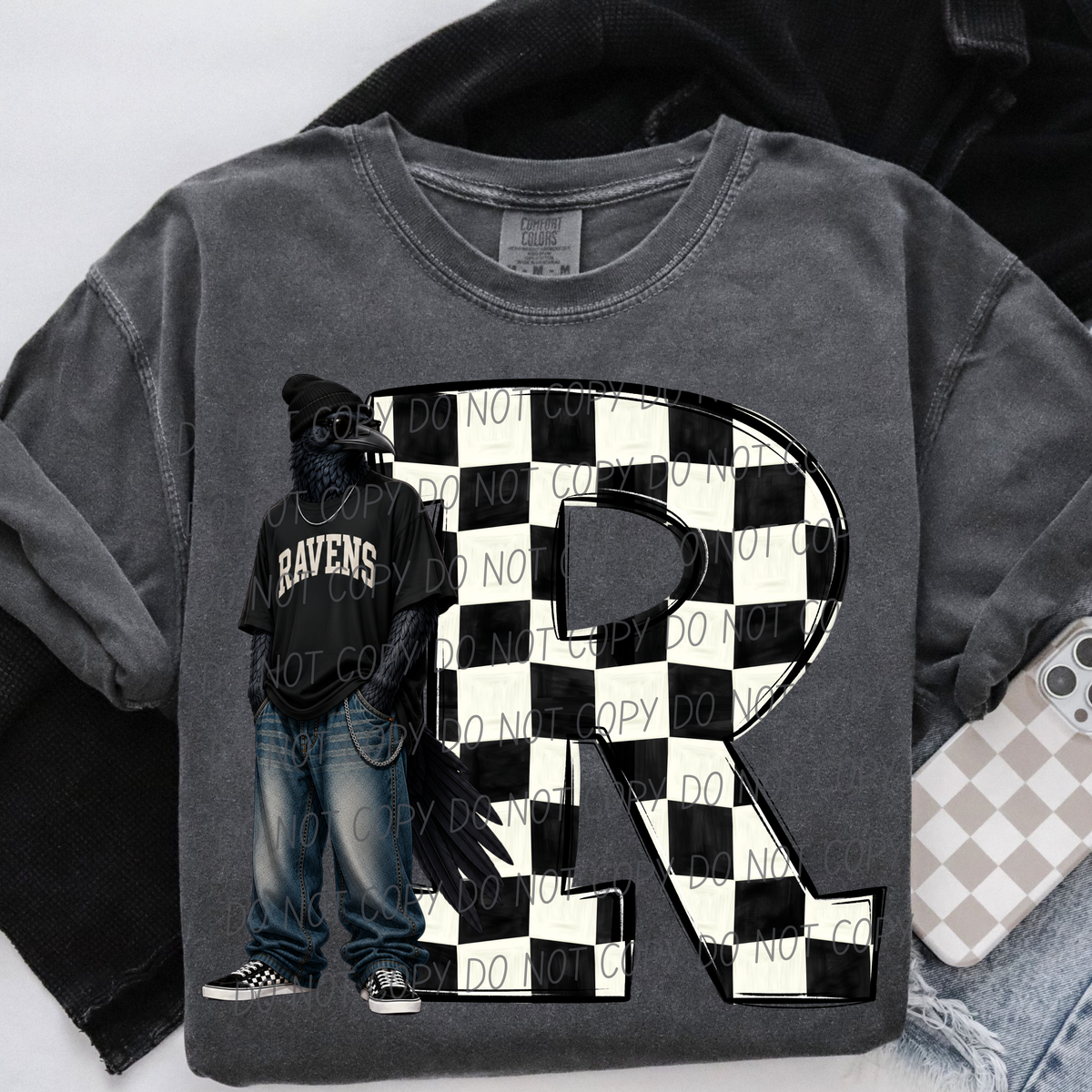 Ravens sideline sweatshirt mascots (City) DTF Transfer