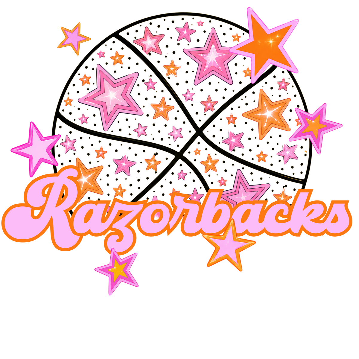 razorbacks pink basketball (city) DTF transfer
