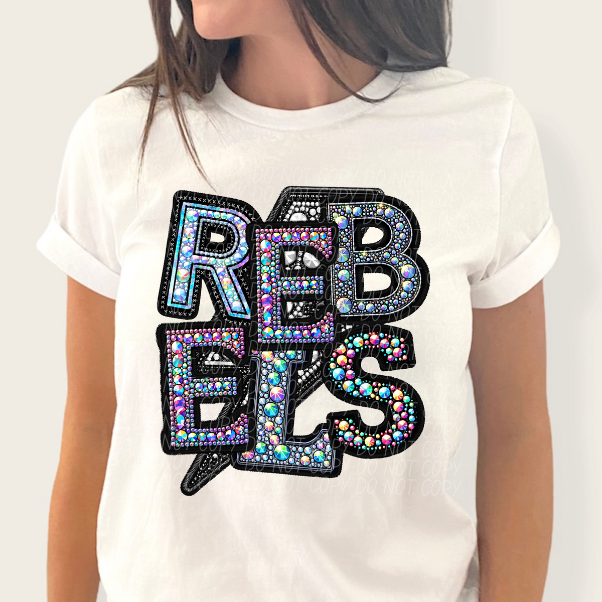 Rebels lightning bolt rhinestones (city) 45258 DTF transfers