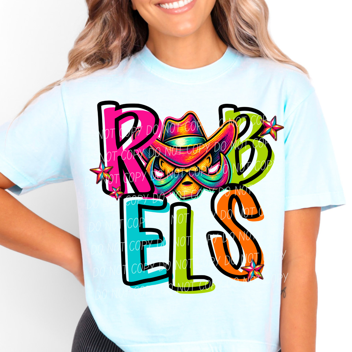 rebels rainbow stacked with head (city) DTF Transfer