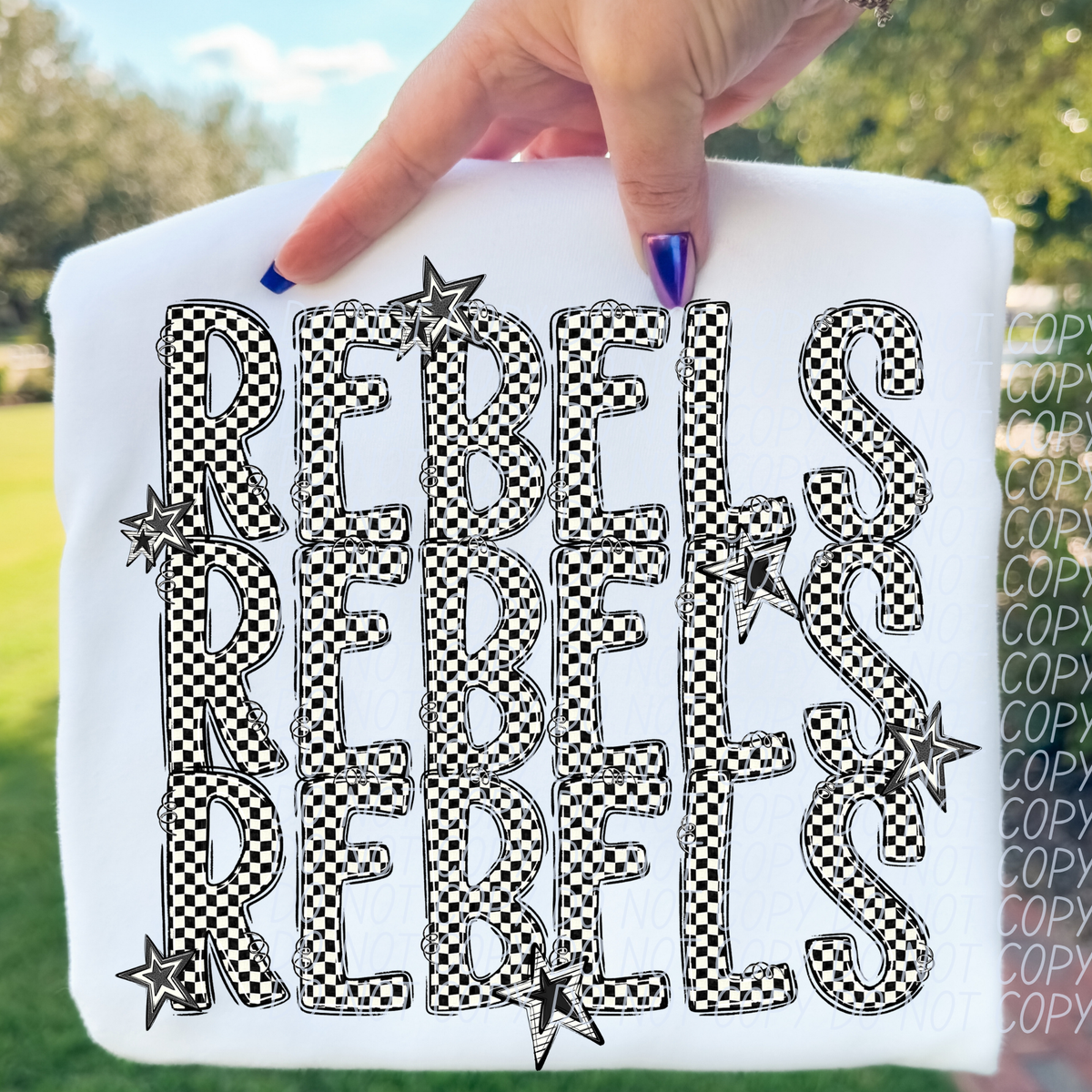 Rebels checker star stacked (City)DTF transfer
