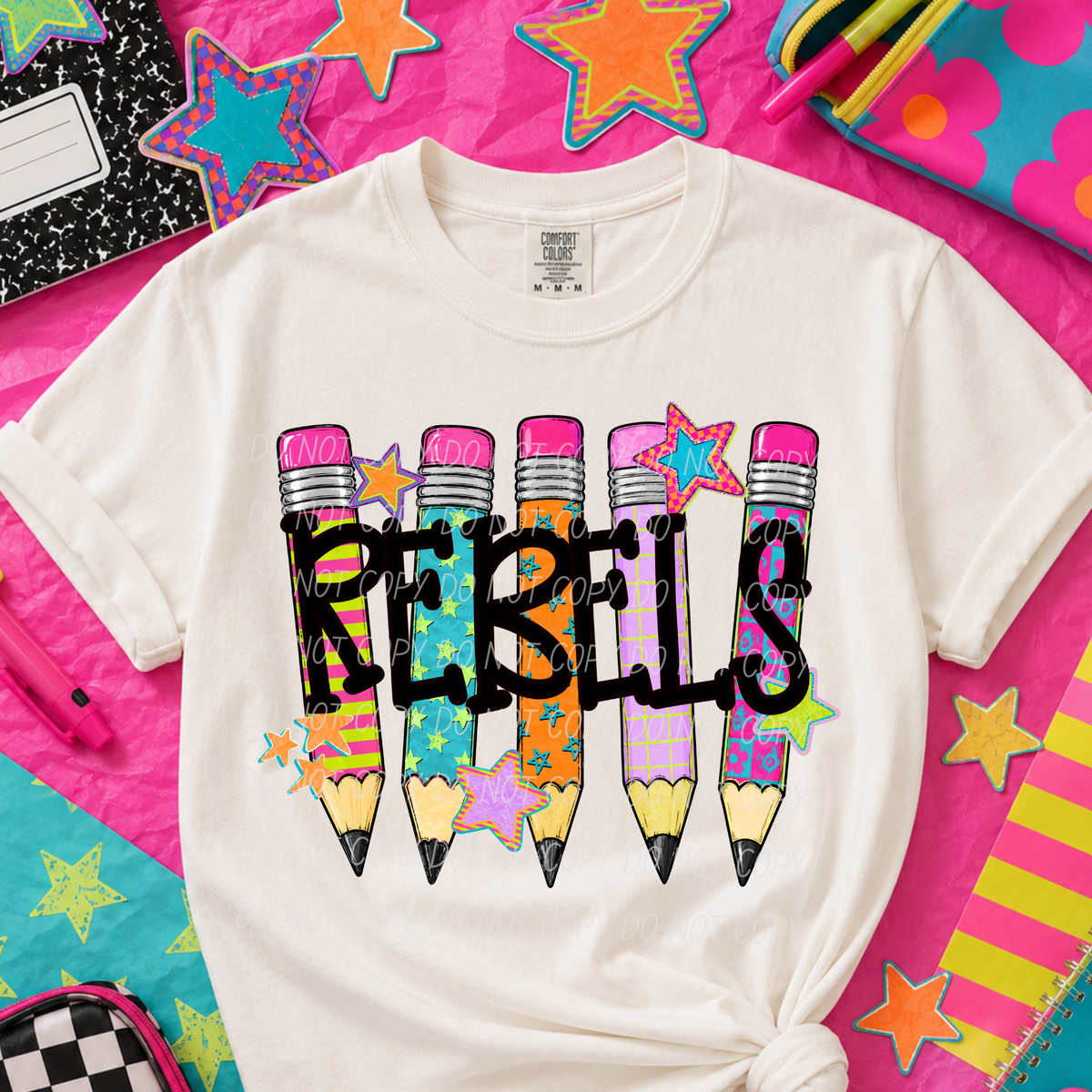 Rebels Pencil Mascot (City) DTF transfer