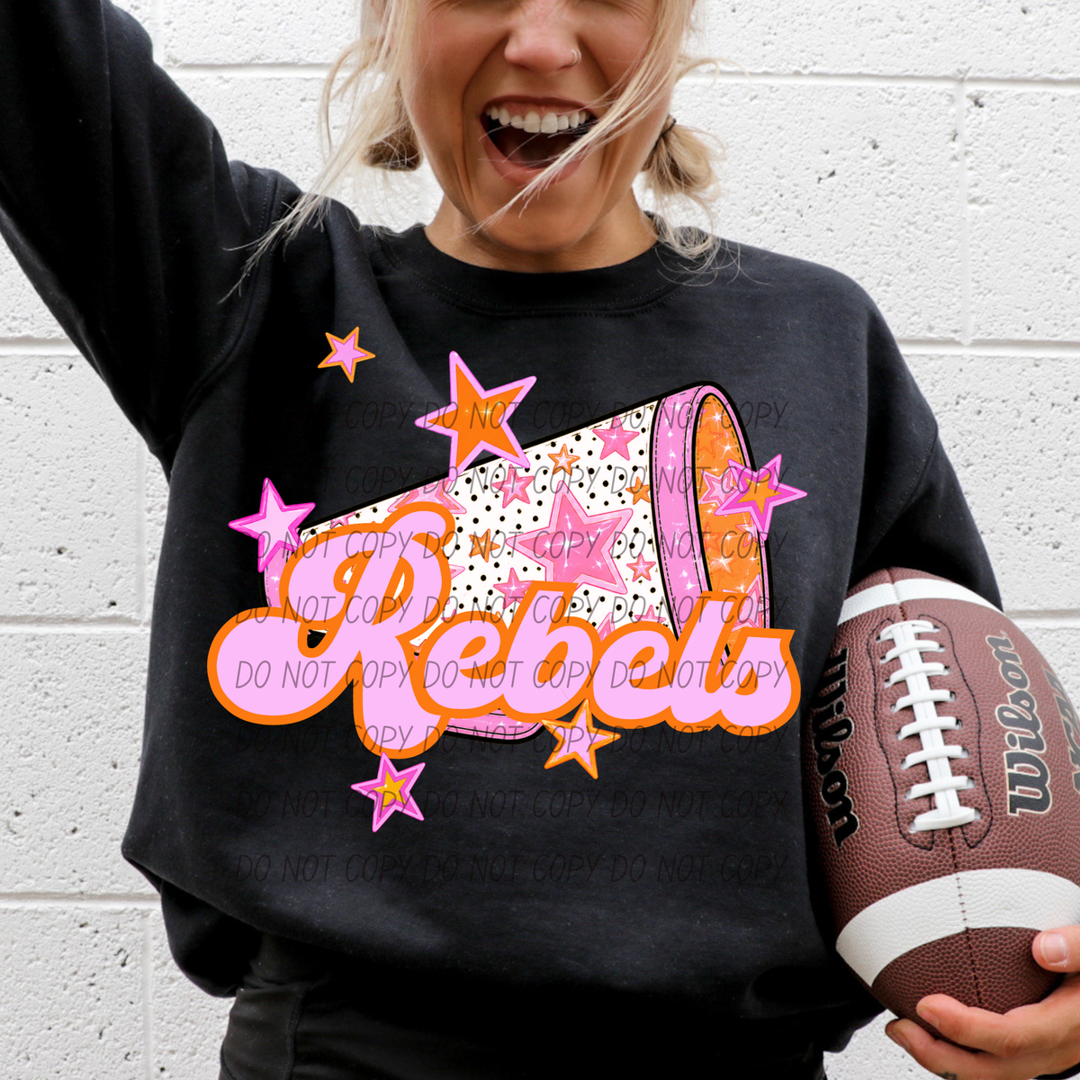 Rebels pink cheer (city) DTF transfer