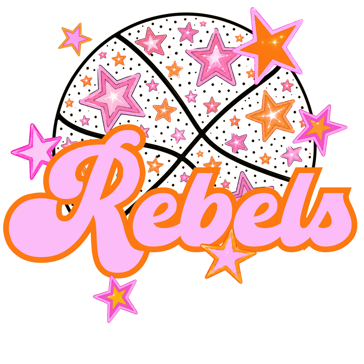 rebels pink basketball (city) DTF transfer