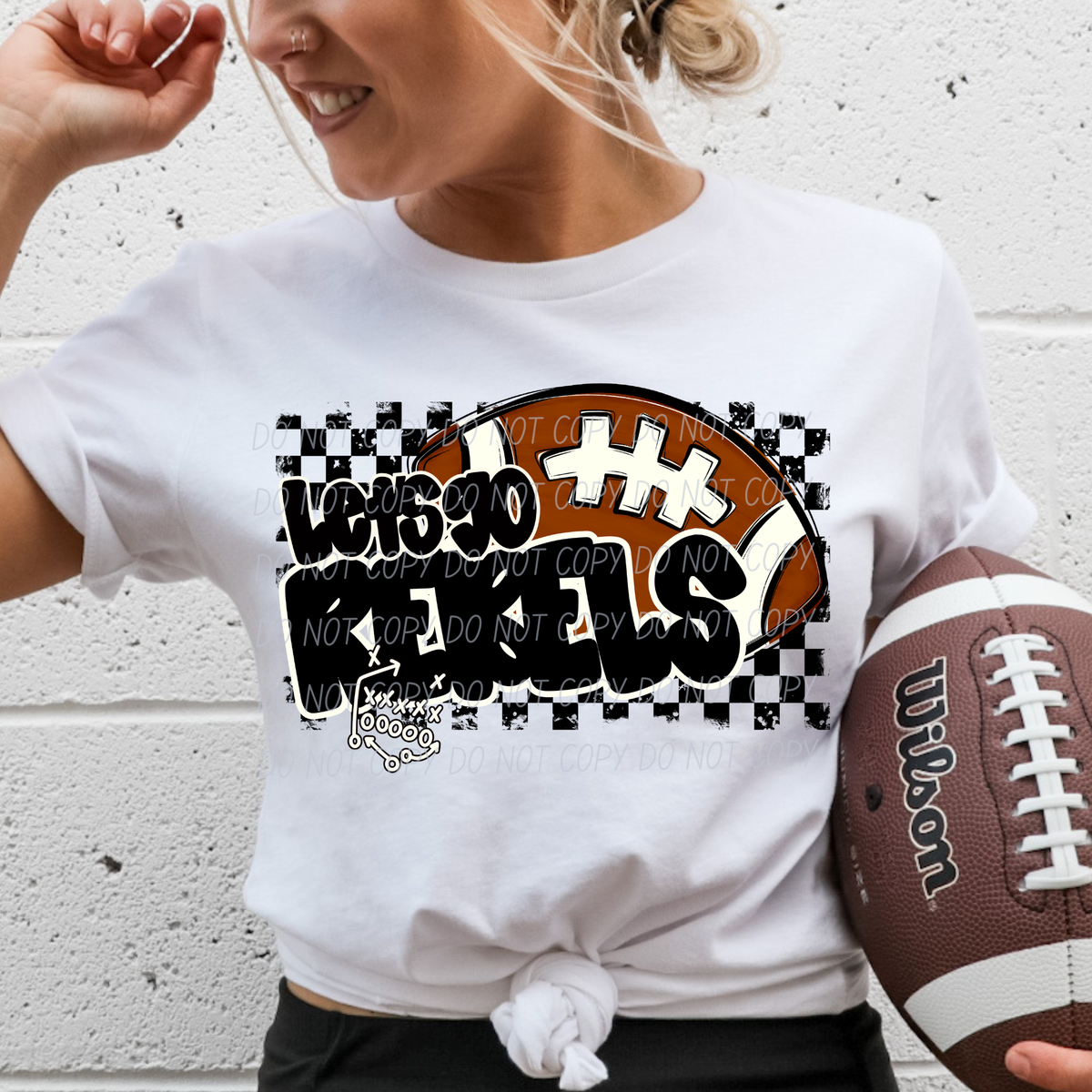 Let's go Rebels (checkered background) (City) DTF Transfer