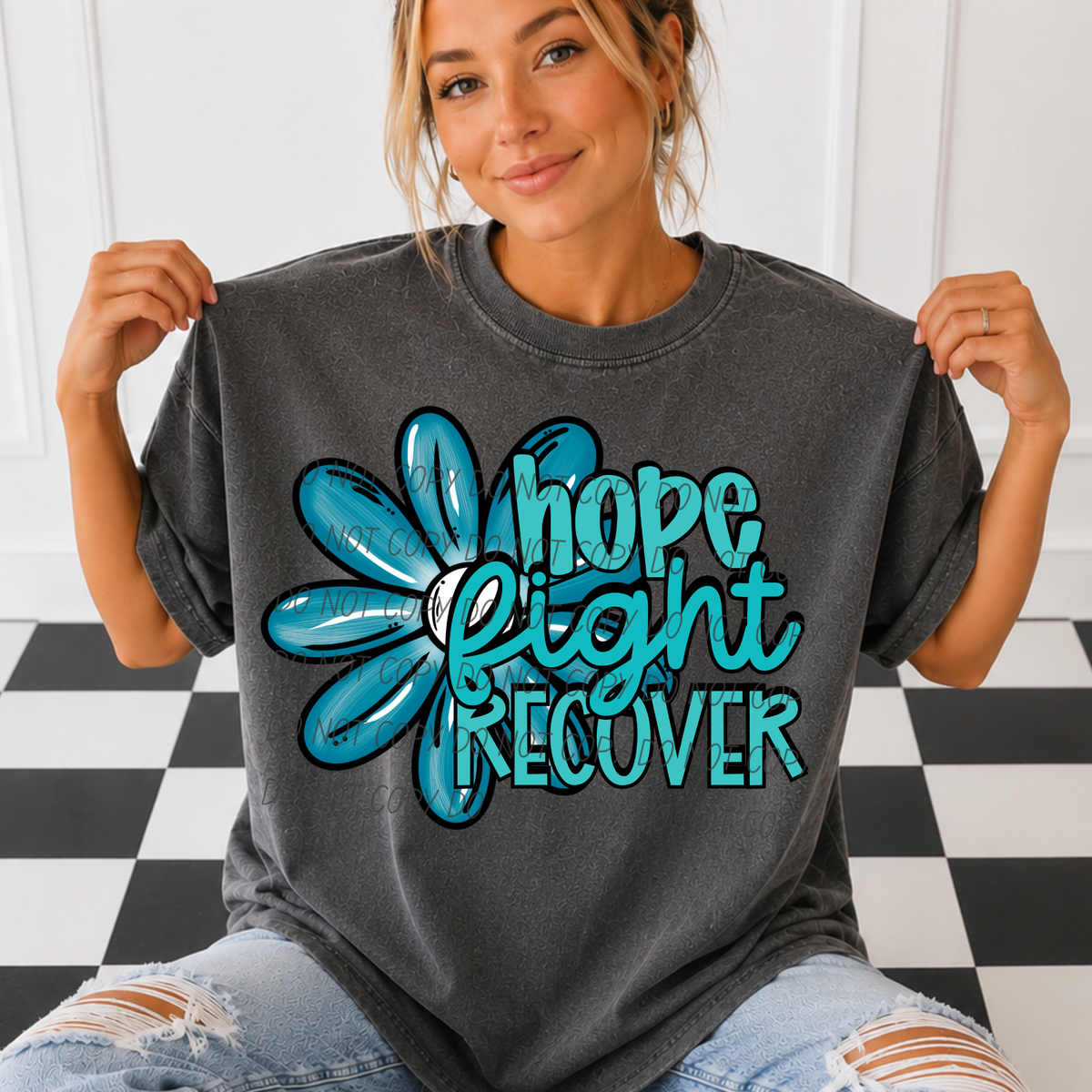 Hope Fight Recover-flower (CITY) DTF Transfer