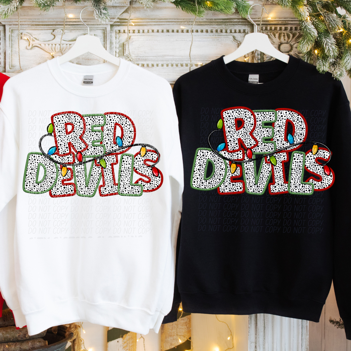 Red Devils Christmas Light Mascots (City) DTF Transfer