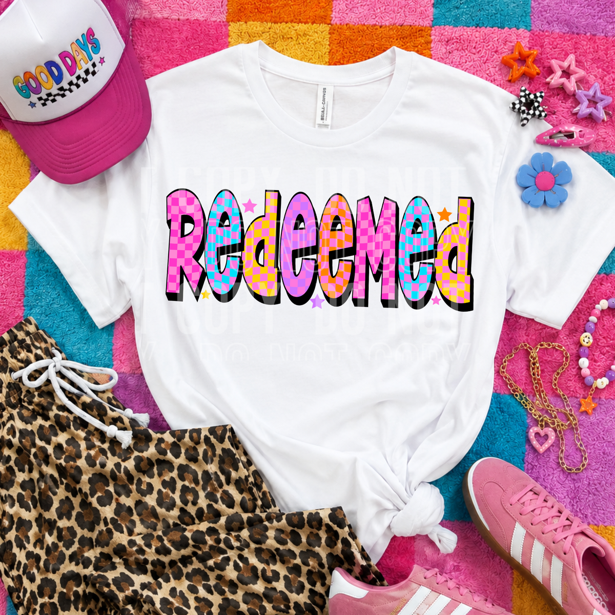 Redeemed checkered colorful (SBB) DTF Transfer