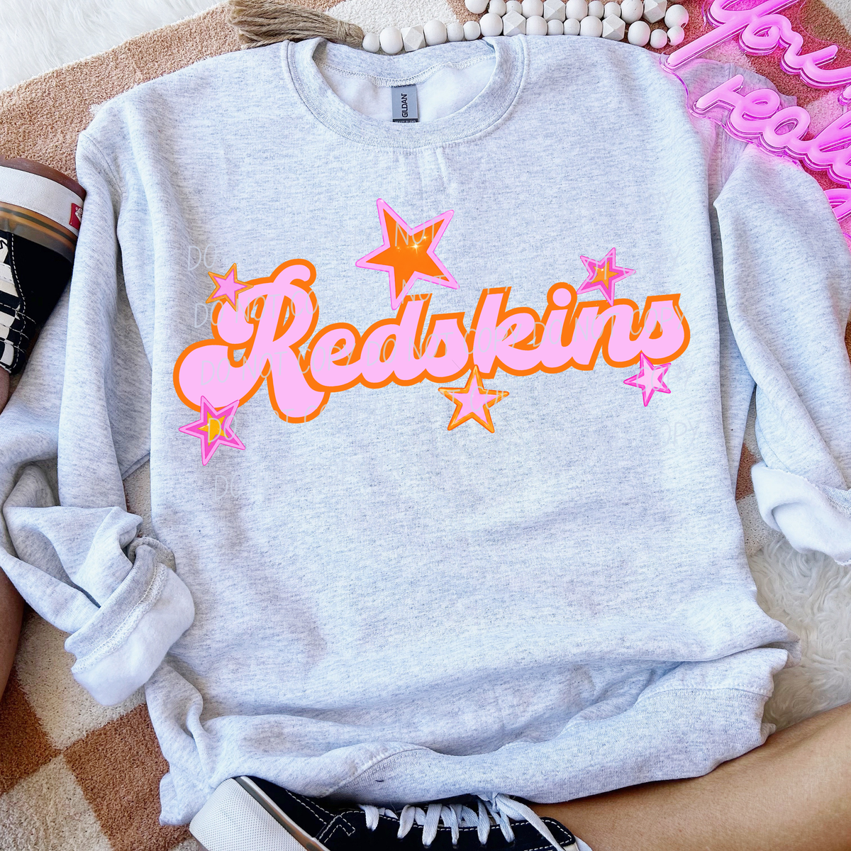 redskins pink orange stars (city) DTF transfer
