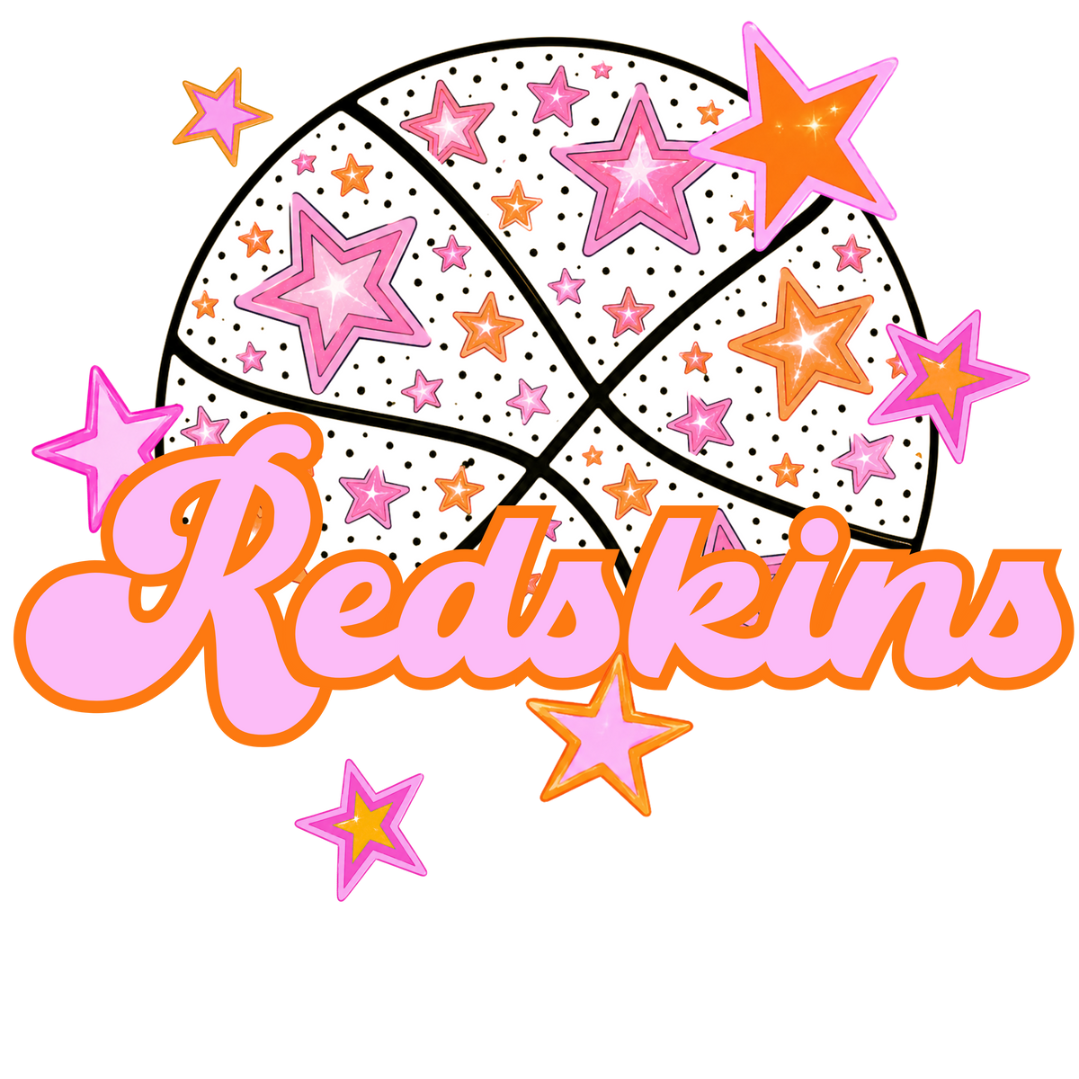 redskins pink basketball (city) DTF transfer