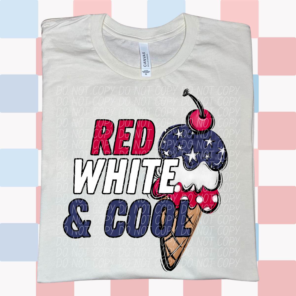 Red, White & Cool Ice Cream Cone (CITY) DTF transfer