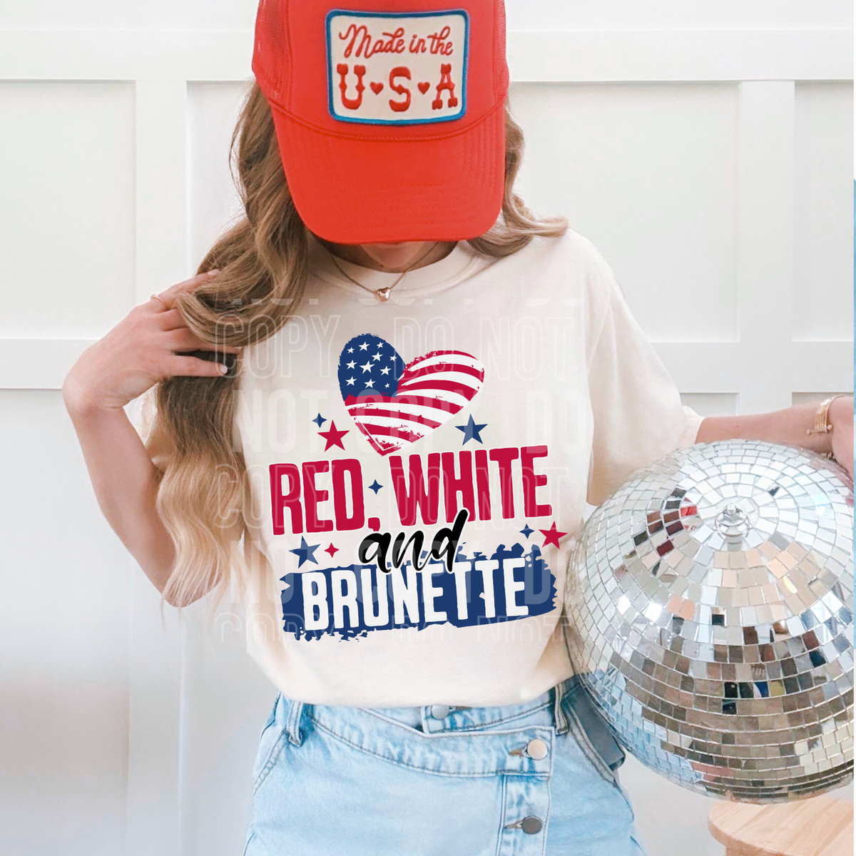 Red white and brunette (SBB) Sunday Special DTF transfer