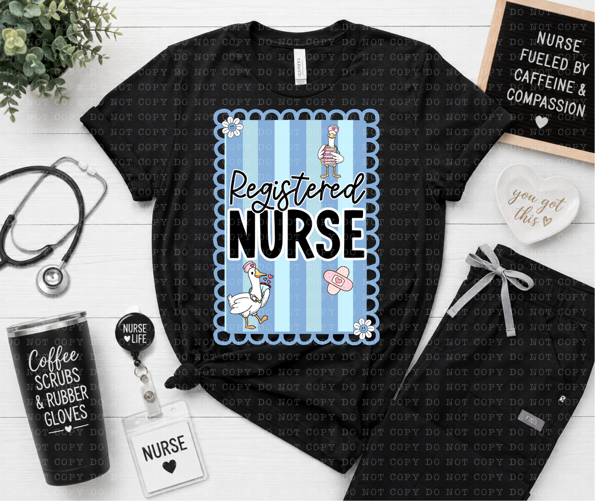 Registered nurse BLUE goose frame (ECHT) DTF Transfer