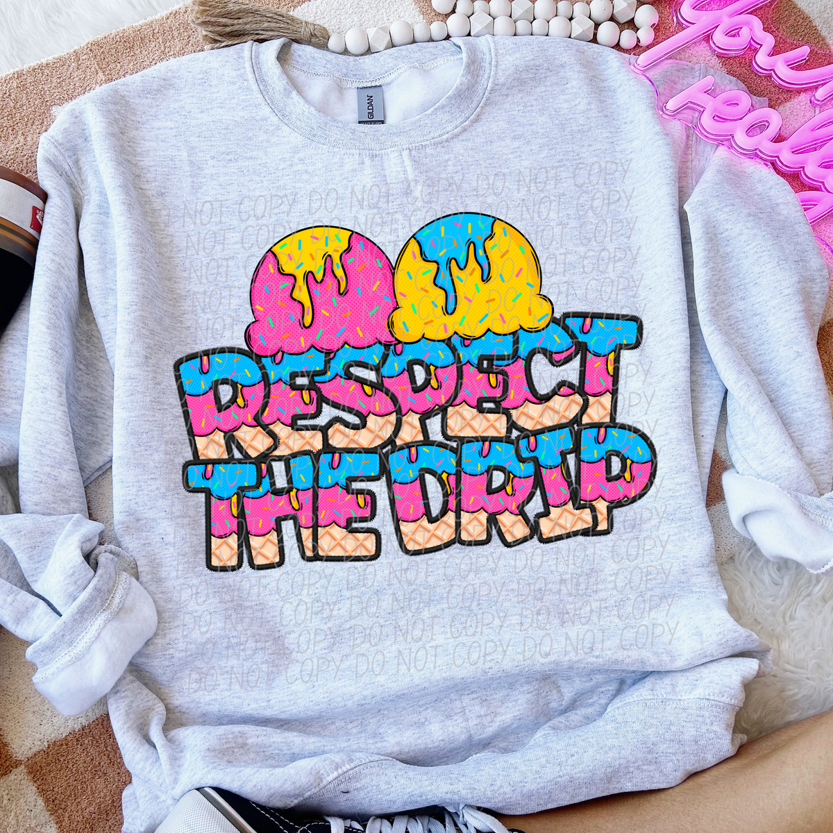 Respect the drip Ice Cream Scoops (CITY) DTF transfer