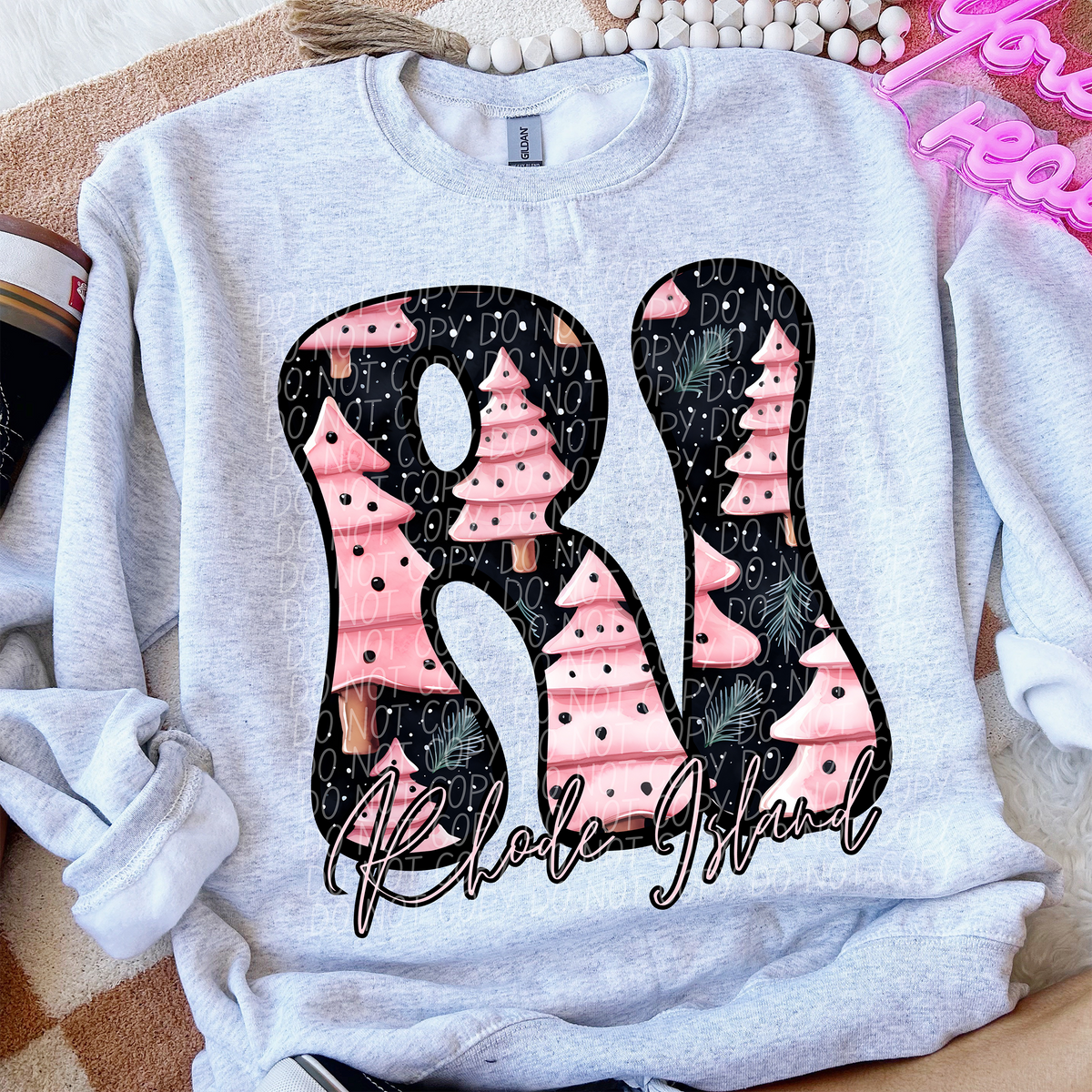 RI Rhode Island Christmas State 66240 DTF transfer