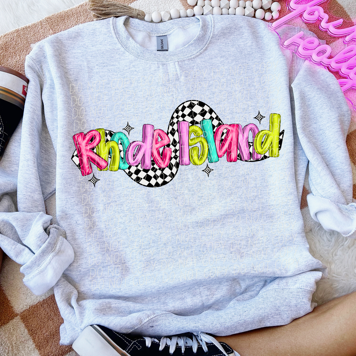 Rhode Island Colorful Checker 74331 DTF Transfer