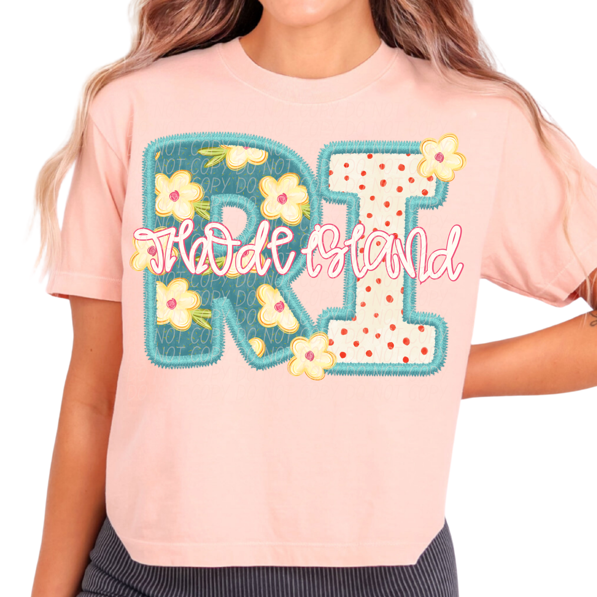 Rhode Island (2) retro floral (City) DTF Transfer