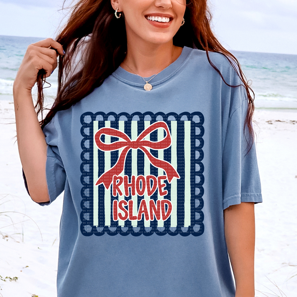 Rhode Island preppy RWB frame (ECHT) DTF Transfer
