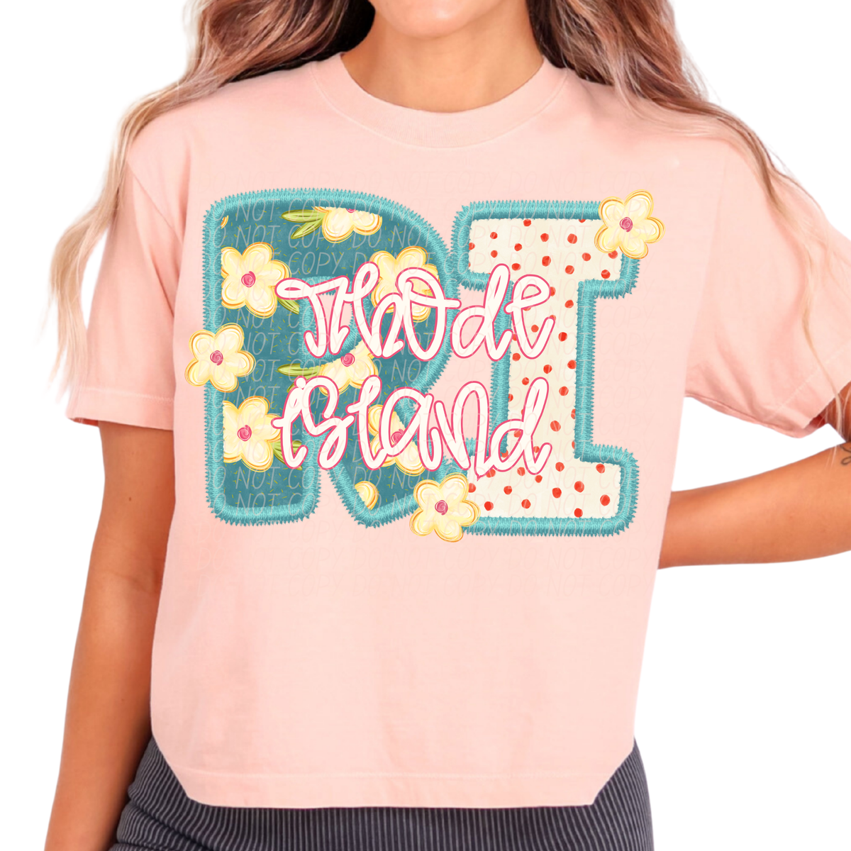 Rhode Island retro floral (City) DTF Transfer