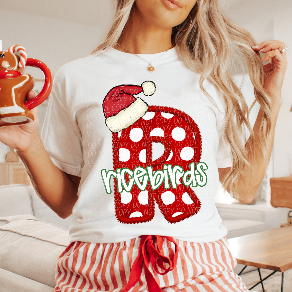 R Ricebirds Christmas Faux Embroidery (CITY) 66361 DTF transfer