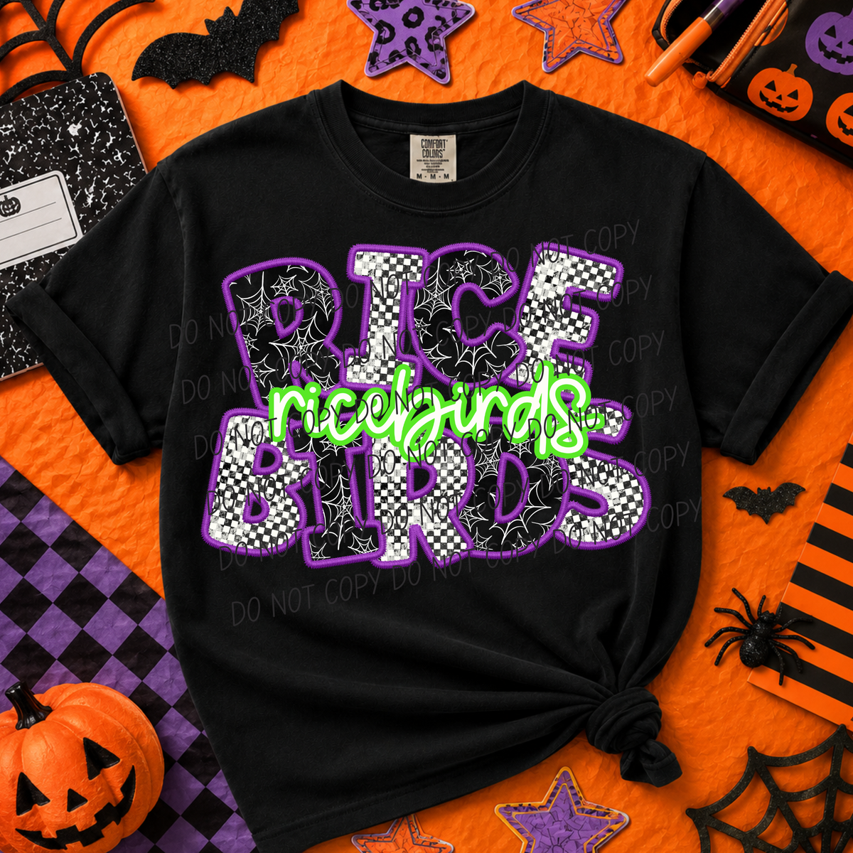 Ricebirds-Purple/Green Halloween Font (CITY) DTF Transfer