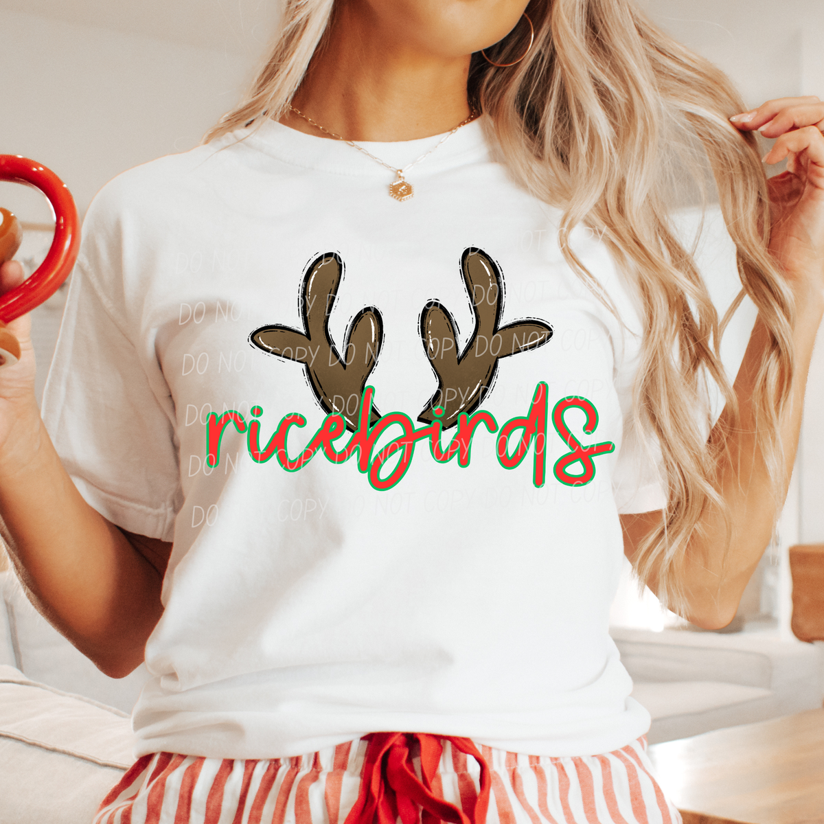 Ricebirds with reindeer antler (city) DTF Transfer