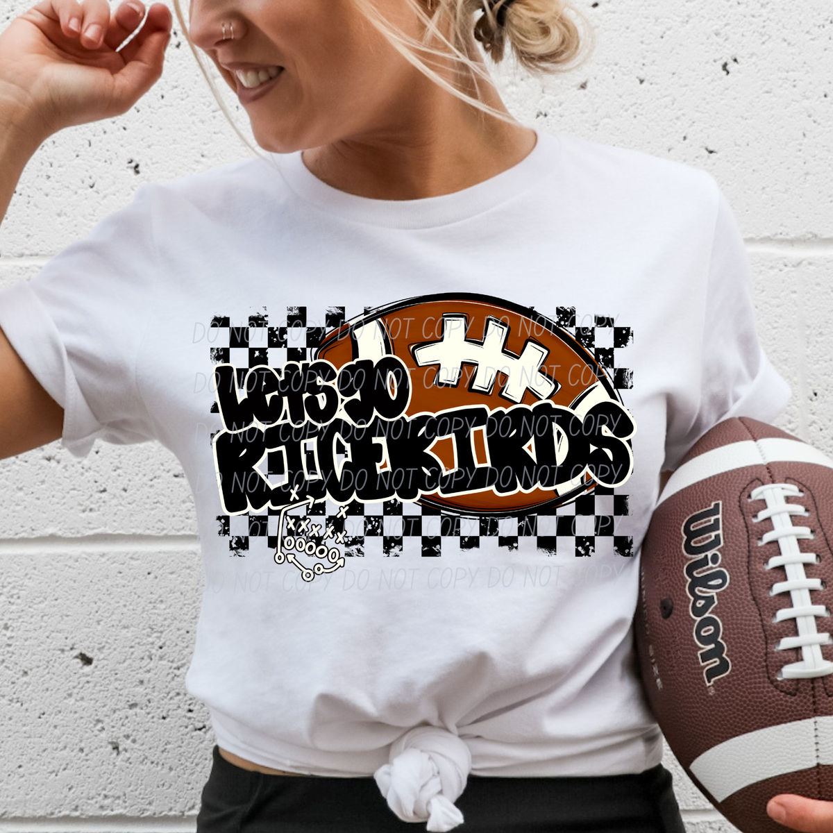 Let's go Ricebirds (checkered background) (City) DTF Transfer