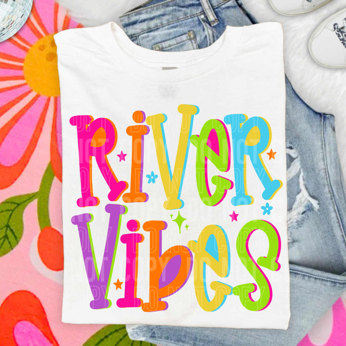 River Vibes colorful with stars (SBB) DTF Transfer