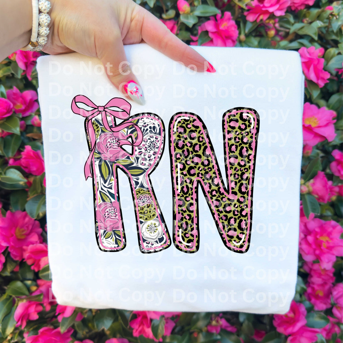 RN pink bow (Irene) DTF Transfer