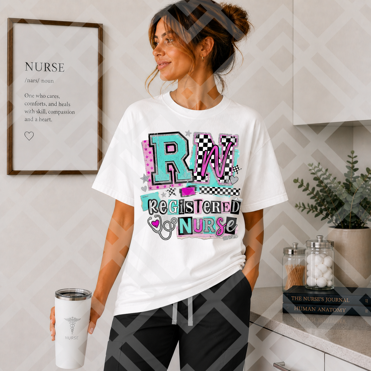 RN bright neon magazine font (Parker) DTF Transfer
