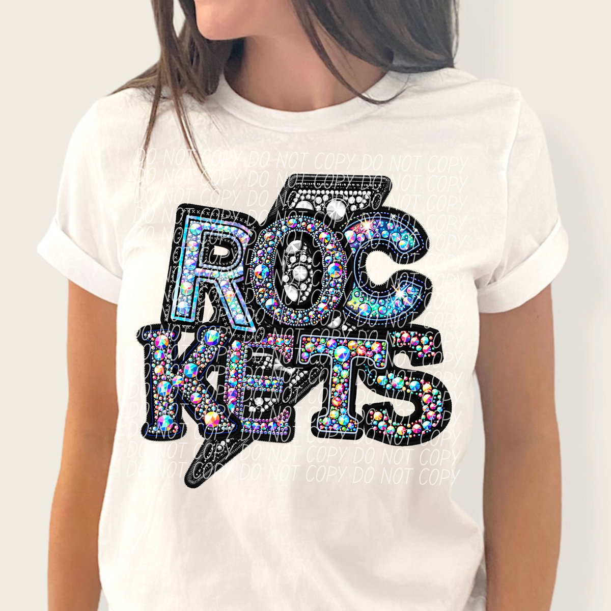 Rockets lightning bolt rhinestones (city) 45233 DTF transfers