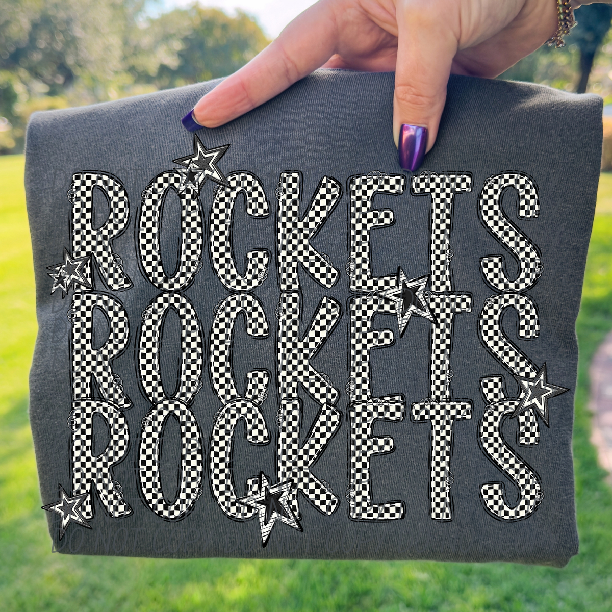 Rockets checker star stacked (City)DTF transfer