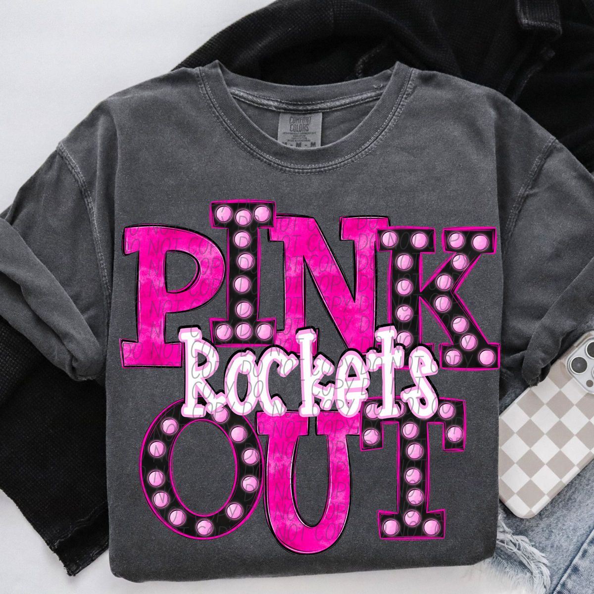 Rockets Pink Out Marquee (City) 113039 DTF transfer