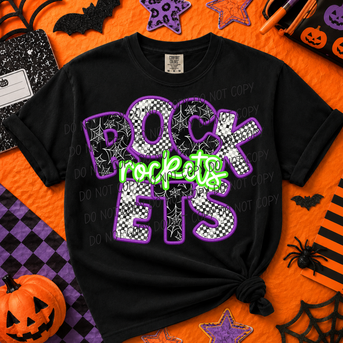 Rockets-Purple/Green Halloween Font (CITY) DTF Transfer