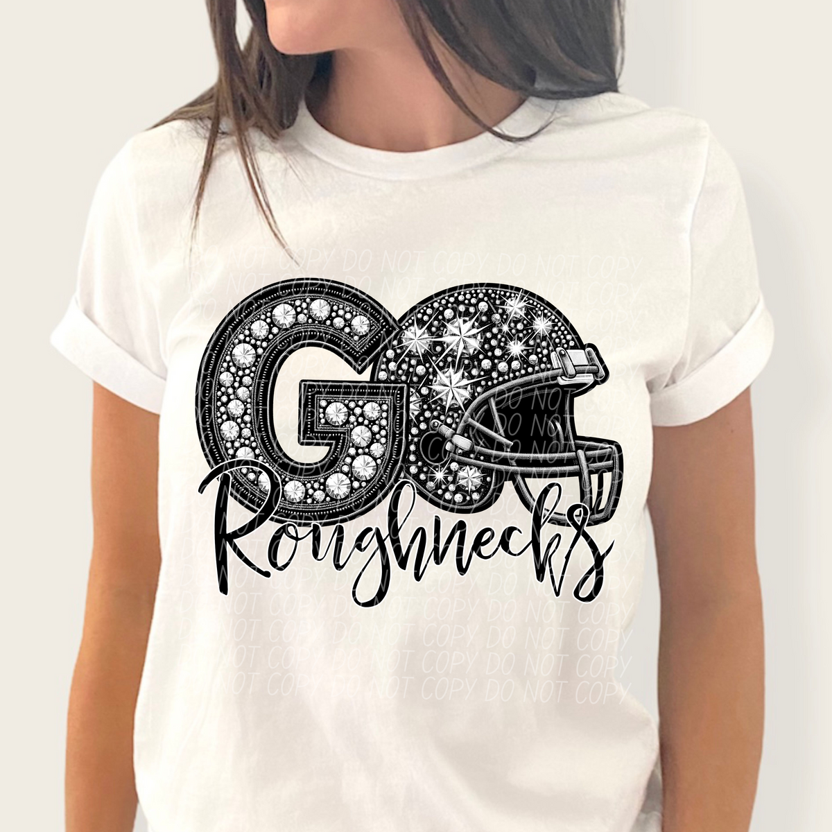 Go Roughnecks helmet and rhinestones CITY 45011 DTF transfer