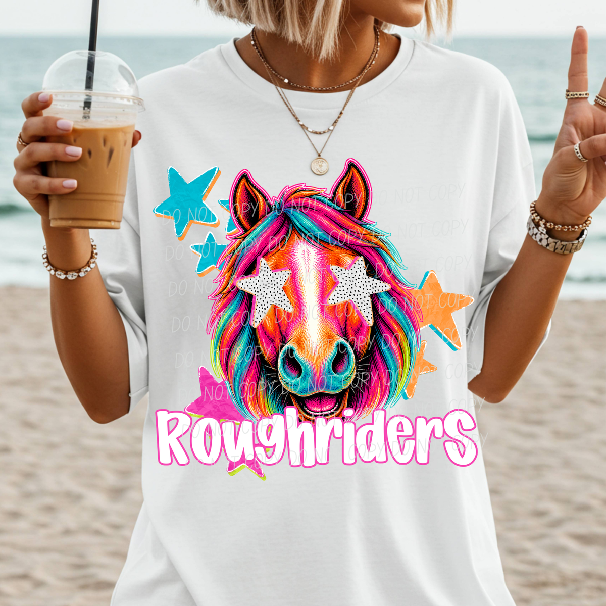 roughriders pop art with stars (CITY) DTF Transfer