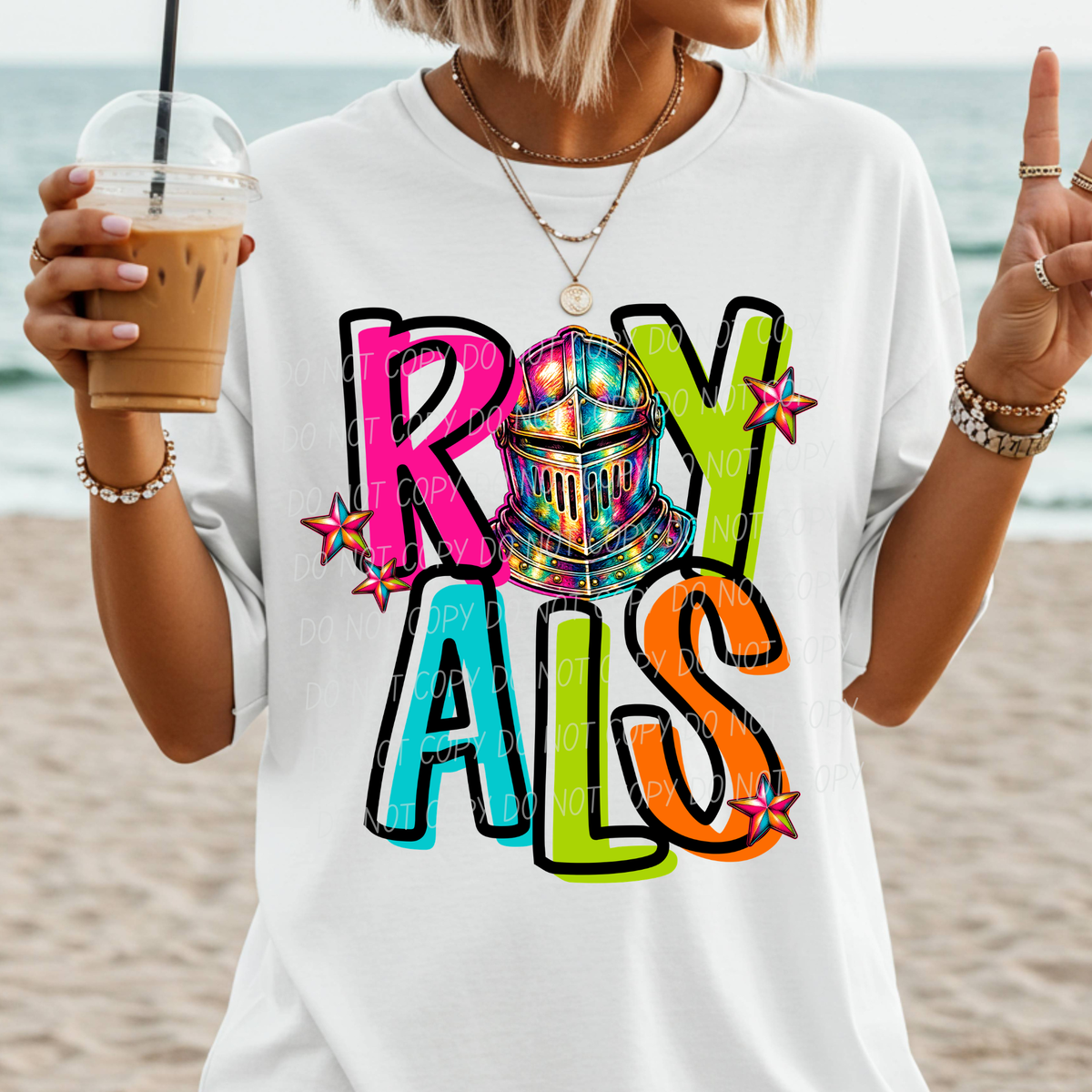 royals rainbow stacked with head (city) DTF Transfer