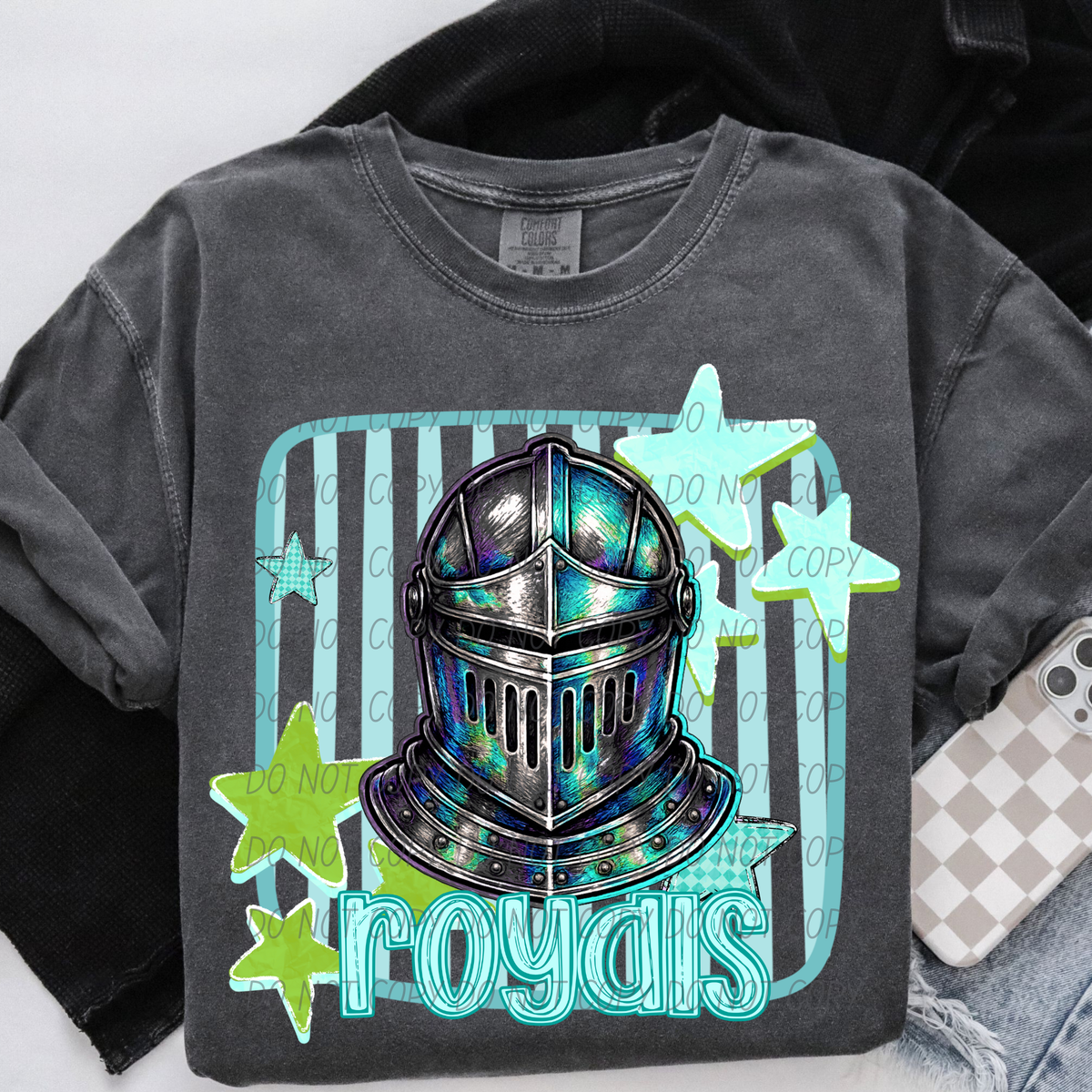 royals blue stars and stripes blue font (CITY) DTF Transfer