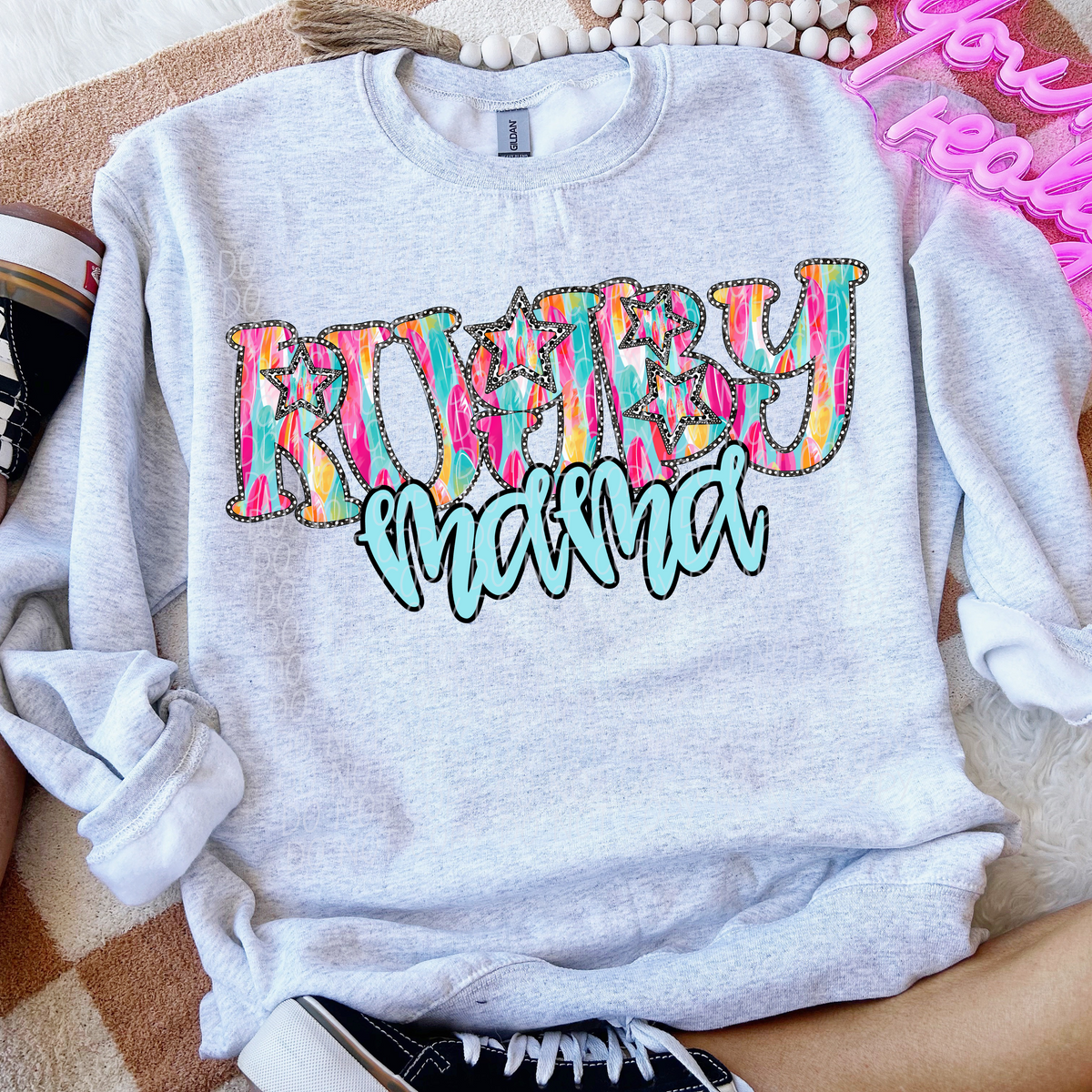 Rugby Mama Multicolor Stars (City) 100556 DTF transfer