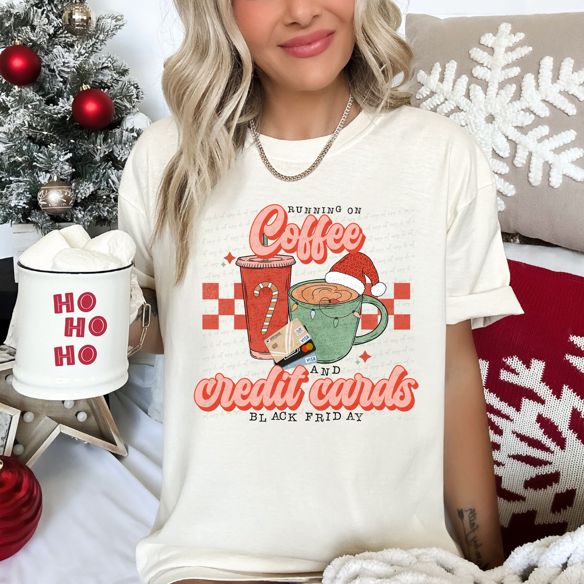 Running On Coffee and Credit Cards Black Friday Mug and Cup 116653 DTF Transfer