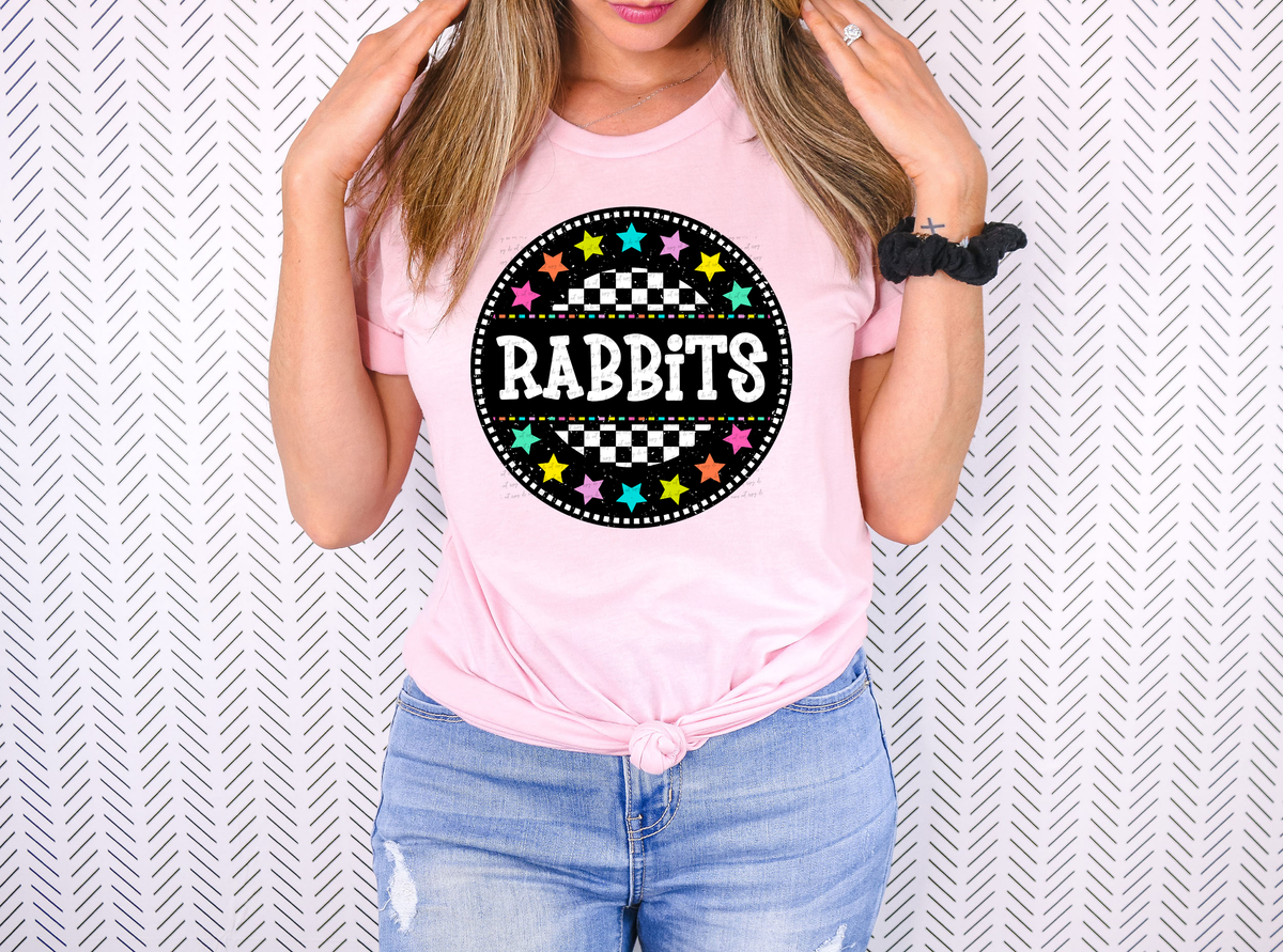 Rabbits Checkered Stars 42233 DTF transfer