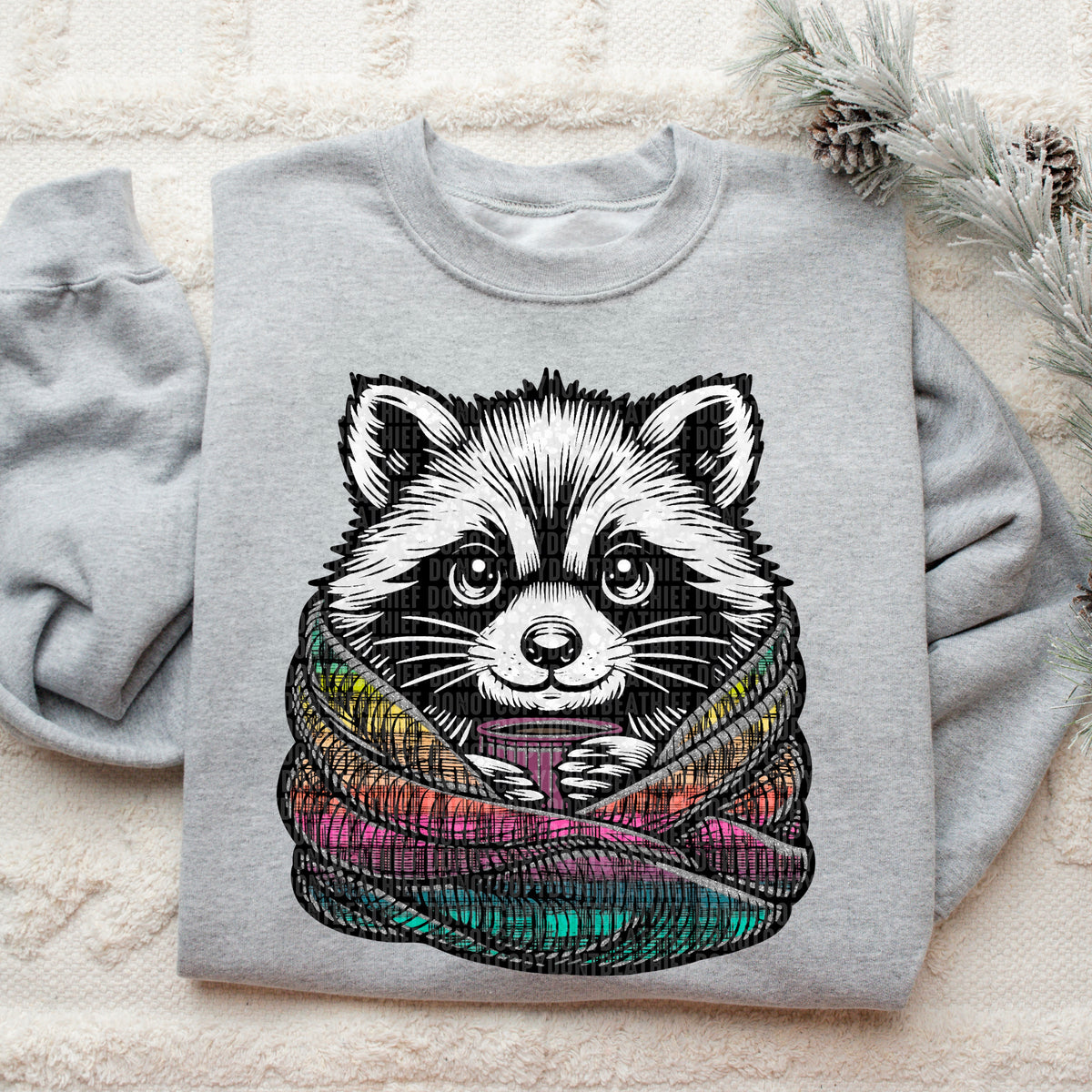 Raccoon With Blanket (SDD) 72281 DTF Transfer