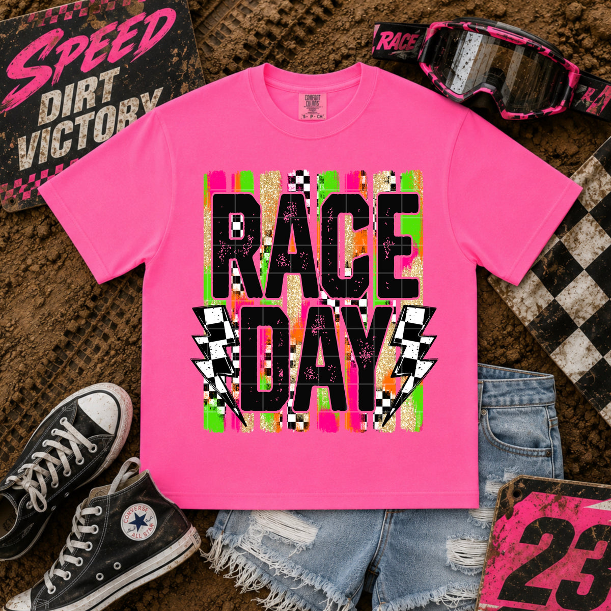 Race day brushstrokes (SDD) DTF Transfer