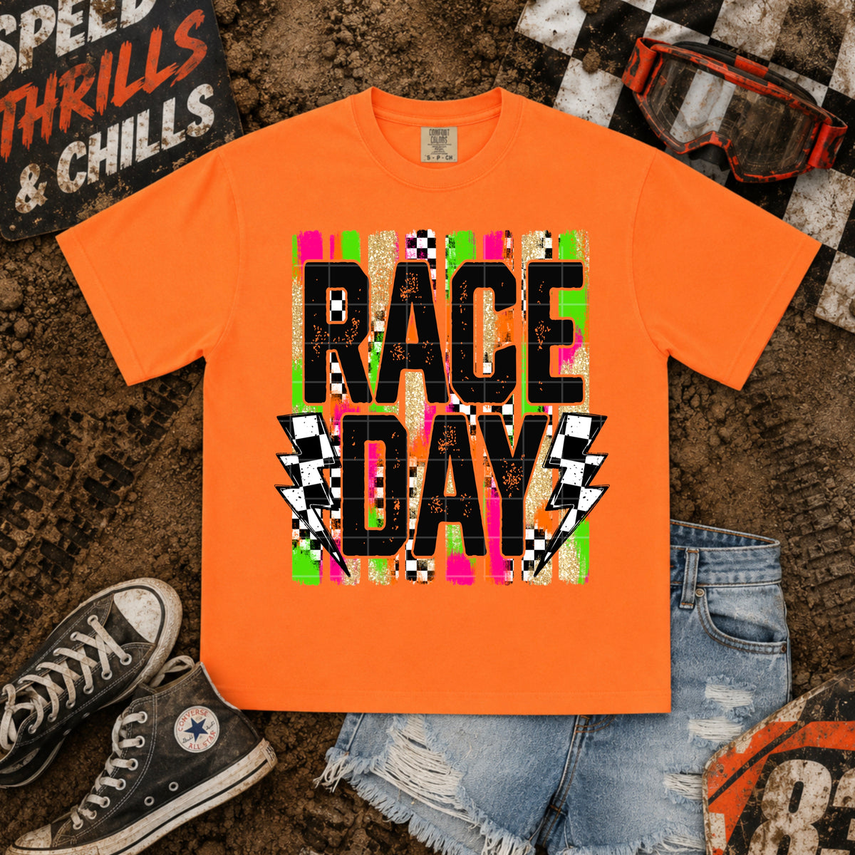 Race day brushstrokes (SDD) DTF Transfer