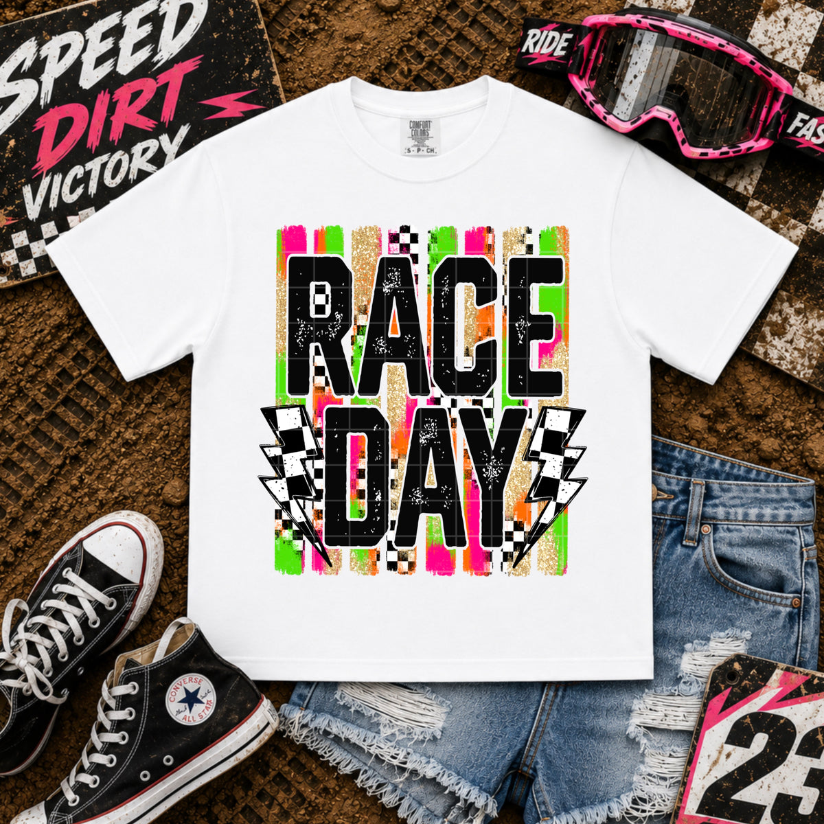 Race day brushstrokes (SDD) DTF Transfer
