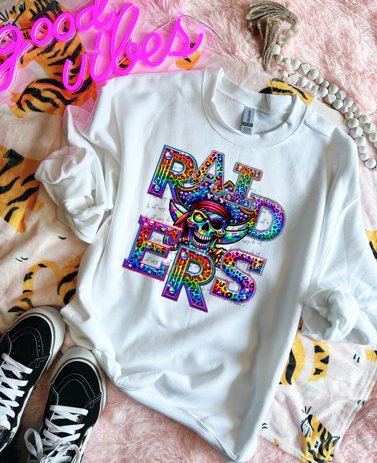 Raiders Rainbow Leopard Rhinestone 46121 DTF transfer